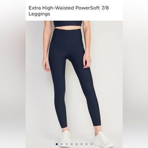 Old Navy Extra High Rise Powersoft 7/8 leggings. Navy, size Large